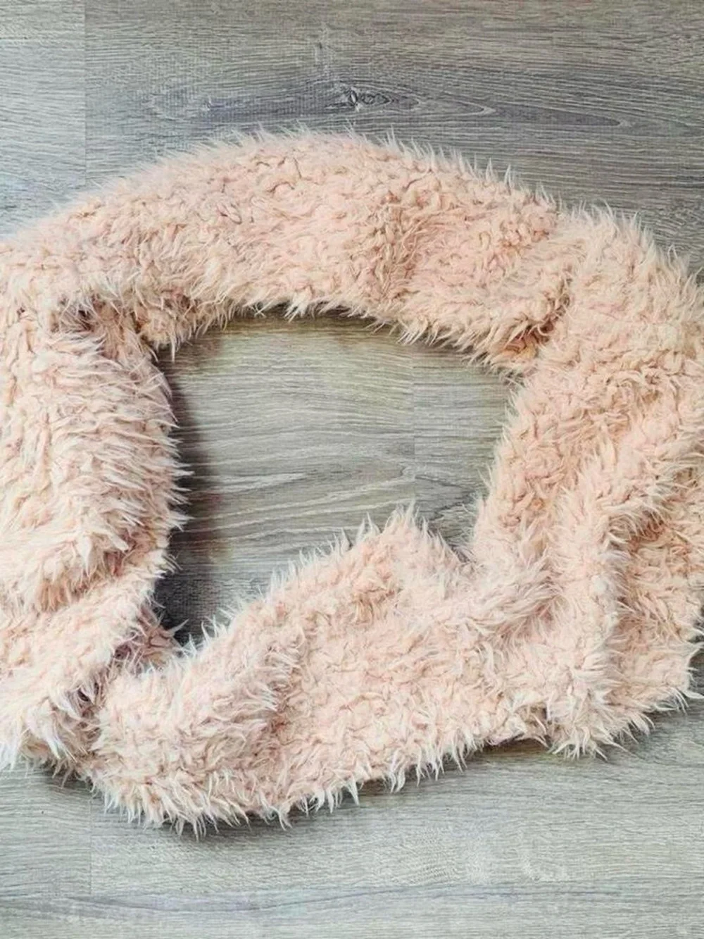 Peach Pink Faux Fur Infinity Scarf